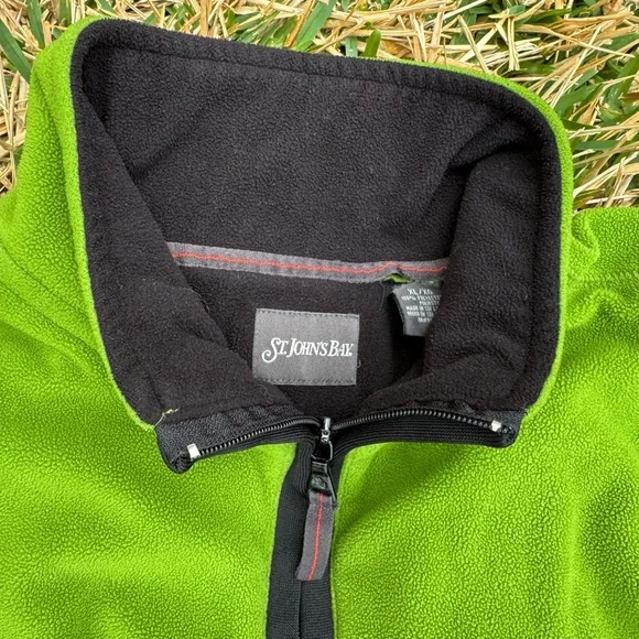 St. John's Bay Men's XL Lime Green Quarter Zip Pullover - Picture 3 of 11
